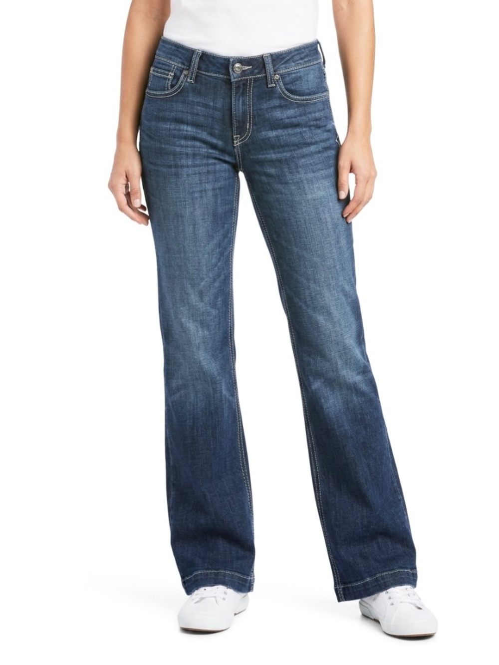 👖🤠ARIAT • Perfect Rise Trouser Jeans 30x33 Dark Wash Wide Leg Western